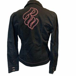 Vintage Rocawear Jacket Black Juniors L Pink Embro